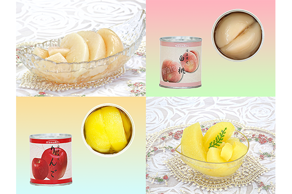 サヌキのいちごジャム・いちじく缶詰・【国産果実】白桃缶詰・【国産果実】りんご缶詰